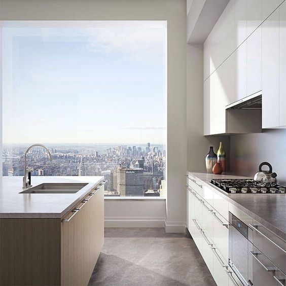 Панорамне вікно на кухні дизайн